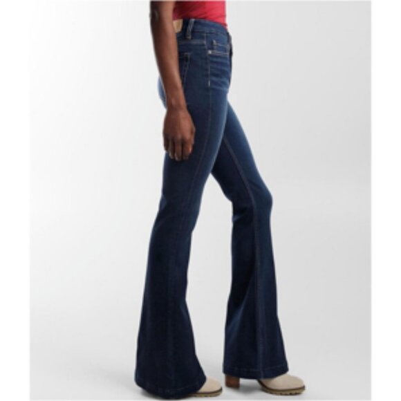 BKE Stretch Flare Jeans Billie Slim Fit High Rise Dark Wash Mariah 26 - Picture 10 of 10